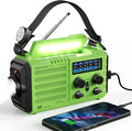 Raynic Weather Radio 5000mAh/18500mWh Solar Hand Crank Emergency Radio Battery Powered AM/FM/SW/NOAA Weather Alert Radio with Flashlight Cell Phone Charger and SOS Siren for Power Outages (Green)