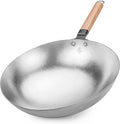 Valtcan T35 Titanium Wok Pan 14 Grade 1 Pure Titanium 2.0mm Solid (Not Coated) PFAS-Free No PTFE No Chemical Coatings 3 lbs Ultralight Non-Stick Without Chemicals Metal Utensil Safe