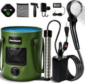 Portable Camping Shower 6000mAh Rechargeable Shower Pump Large Capacity Foldable Bucket 6' 7 Filtered Shower Head Summer Beach Outdoor Camp Showering Hiking Pet Bath RV Car Wash Water Plant