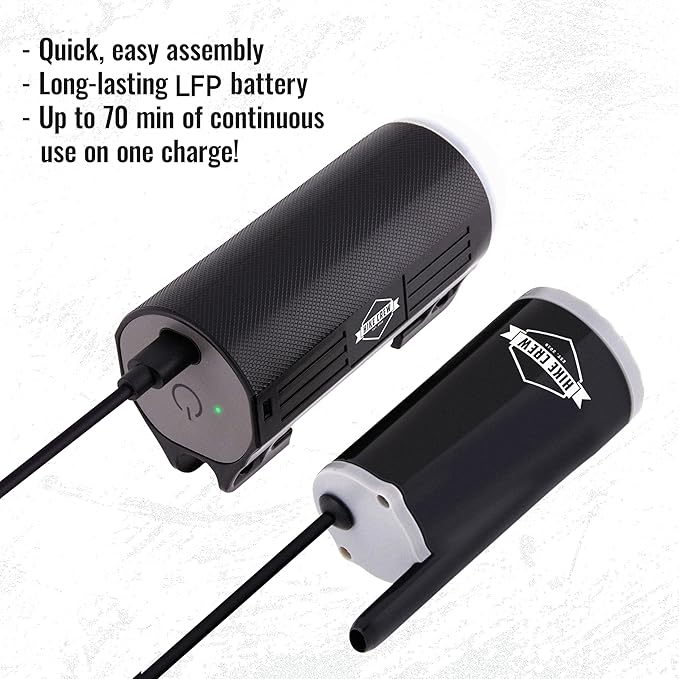 Hike Crew Portable Battery-Operated Shower with LED Light | Outdoor Camping Handheld Shower Head with 70-Min Rechargeable Battery Water Purifying Pump 6-Ft Hose &amp Hands-Free Suction Cup Hook Mou