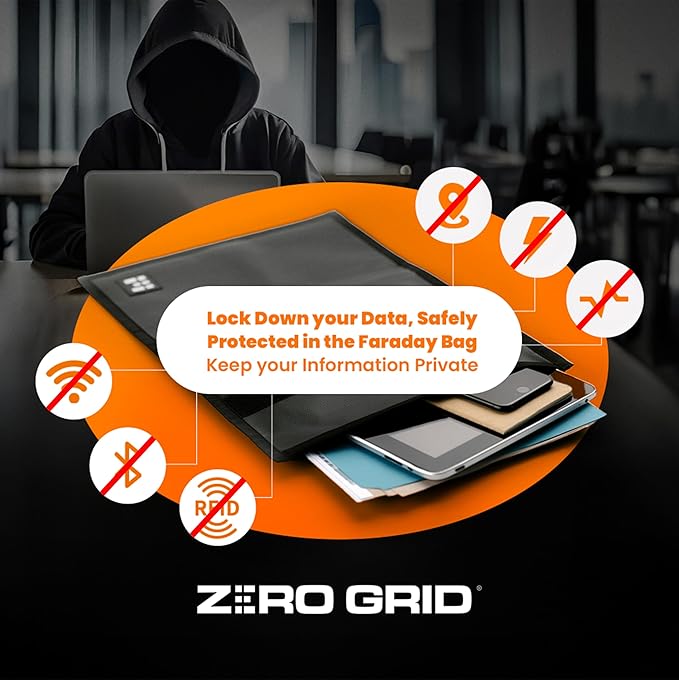 Large Faraday Bags 3 Pack – Signal Blocking RFID Pouch for Phones Laptops Bank Cards Electronics Key Fobs – Anti-Hacking Fireproof &amp Waterproof Faraday Cage for Digital Privacy &amp Theft Pr