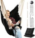 Hanging Hammock Chair Swing – Hanging Chair Outdoor &amp Indoor - Hammock Swing Chair – Quick &amp Easy Setup with Hardware Kit – Durable &amp Spacious Full Body Support with 2 Plush Cushions – Hol