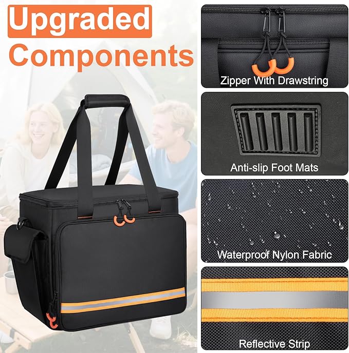 Portable Station Bag Compatible with Jackery Explorer 2000 v2 with Plenty of Room for Accessories Waterproof and Non-slip Bottom and Abrasion-resistant Nylon Fabric