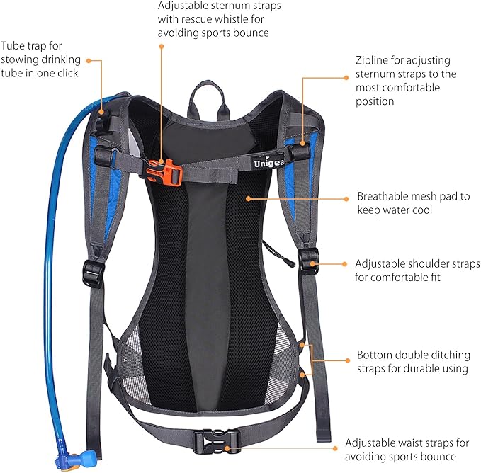 Unigear Hydration Pack Backpack with 70 oz 2L Water Bladder for Running Hiking Cycling Climbing Camping Biking