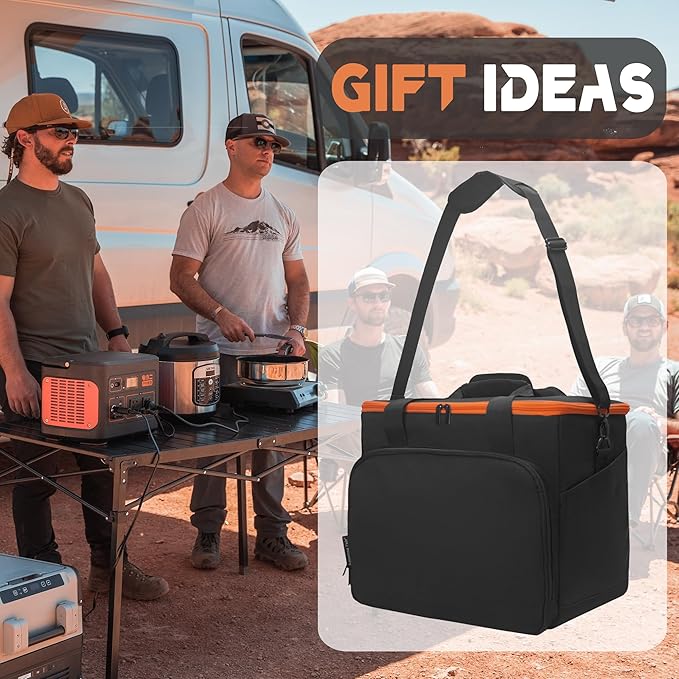 Portable Power Station Storage Bag - Heavy Duty Organizer Case with Adjustable Shoulder Strap &amp Multi-Pocket Design