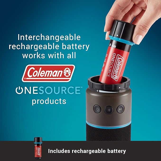 Coleman OneSource Rechargeable Outdoor Camping Gear: Camp Shower Cordless Vacuum Fan Speaker &amp Air Pump Options with Included Rechargeable Battery