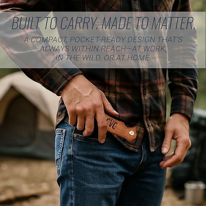 Craft &amp Clan Engraved Folding Pocket Knife for Men with Clip | Dad Design Tactical Switchblade for Camping Hunting Everyday Carry | Custom Birthday Gift for Daddy Husband