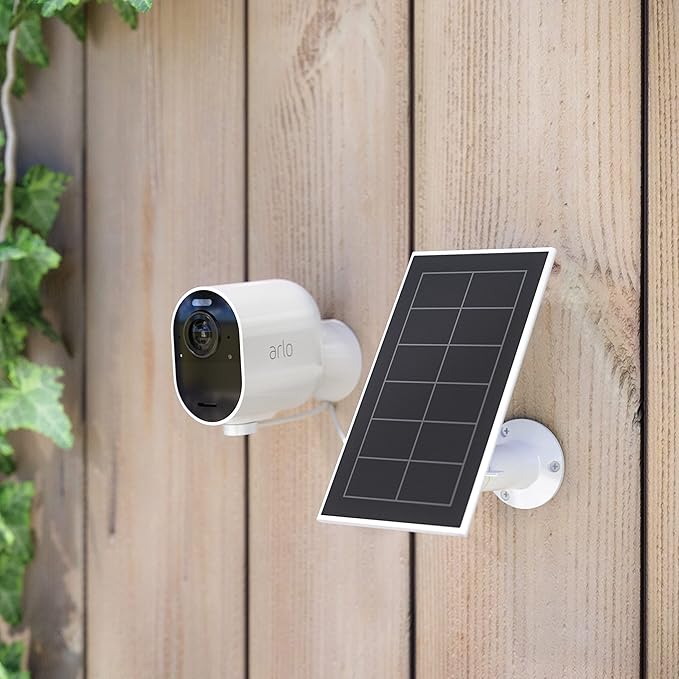 Arlo Solar Panel Charger (2021 Released) - Certified Accessory - Works with Arlo Pro 5S 2K Pro 4 Pro 3 Floodlight Ultra 2 and Ultra Cameras Weather Resistant Easy Install White