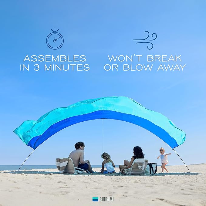 Shibumi Shade Mini® (2.0 Version) - World's Best Beach Shade The Original Wind-Powered® Beach Canopy