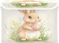 Cute Bunny and Egg Fabric Storage Bins with Lids and HandleFoldable Storage Bins with LidsCloset Organizers for Clothes Storage Room Organization Office Storage Chest Organizer