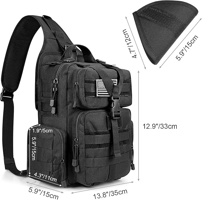 G4Free Tactical Sling Military Shoulder Backpack EDC Assault Range Bag and Tactical Sling Bag Military Rover Shoulder Sling Pack Molle EDC Chest Pack