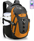 Swissdigital Design Laptop Backpack with USB Charging Port Travel Backpack Fits 15.6 inches Computer 31L College School Backpack for Men Orange/Black | SD803-66