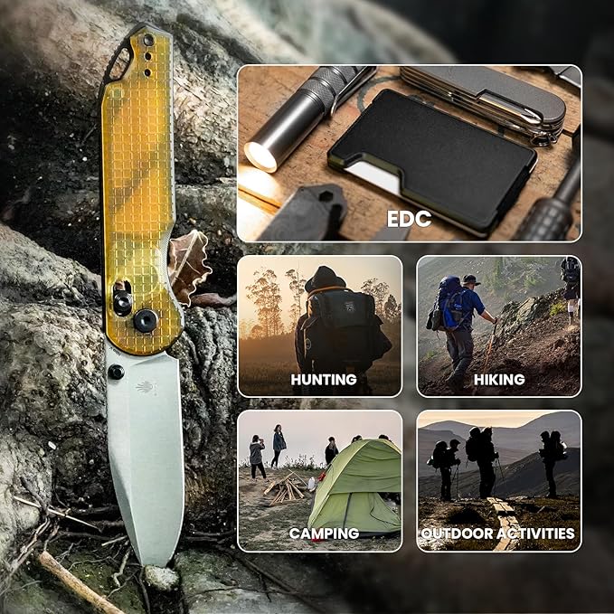 Kizer Assassin Pocket Knife 2.99 Nitro-V Steel Blade Folding Knife PEI Handle EDC Knife for Men Women Outdoor Hunting Camping Knife with Pocket Clip V3549A1
