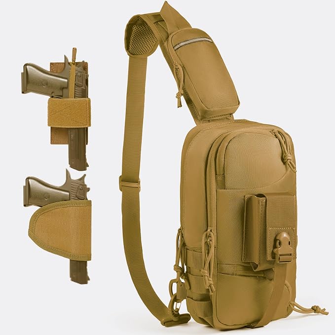 Sling Backpak Tactical Chest Pistol Bag Shoulder Bags Crossbody Sling Backpack Holster Bag for Concealed Carry