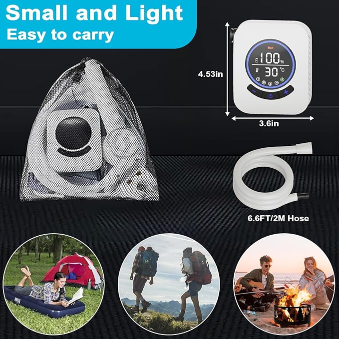 Portable Shower for Camping 8000mAh Rechargeable Camping Shower Pump with 3X Stronger Water Flow 5 Pressure Levels &amp 4 Shower Modes Outdoor Shower with Intelligent LED Display for Hiking Travel