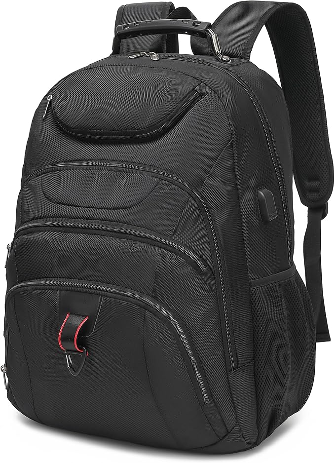 Extra Large Laptop Backpack for Men37L Gaming Laptop Backpack18.4Inch Travel Backpack with USB Charging Port Business Flight Approved -Big Capacity Computer Bag College Bookbag Black Black