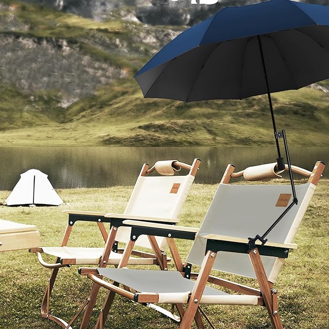 UPF 50+ Beach Umbrella with Adjustable Universal Clamp
