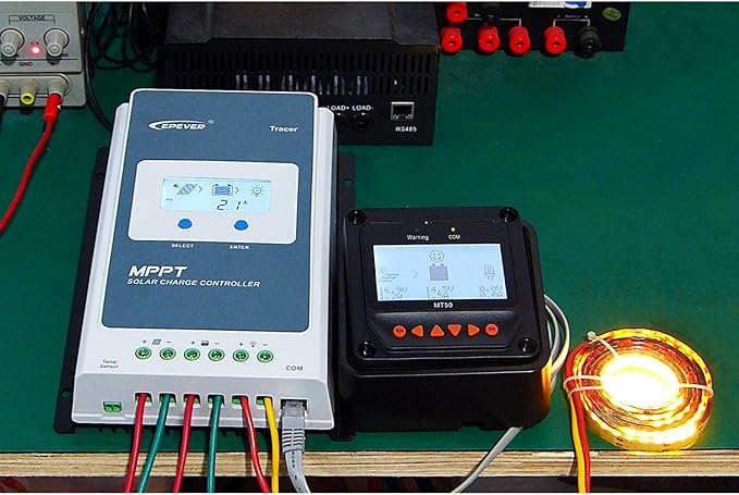 EPEVER MPPT Solar Charge Controller 30A 12V 24V Auto Tracer3210AN + Remote Meter MT52 + RTS Solar Panel Regulator Common Negative Ground for Lead-Acid LiFePO4 Lithium Battery (30A + MT52+RTS)