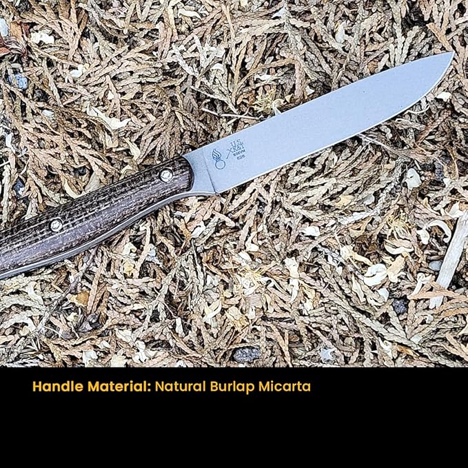 White River Knives Exodus 4 Natural Burlap Micarta handle.