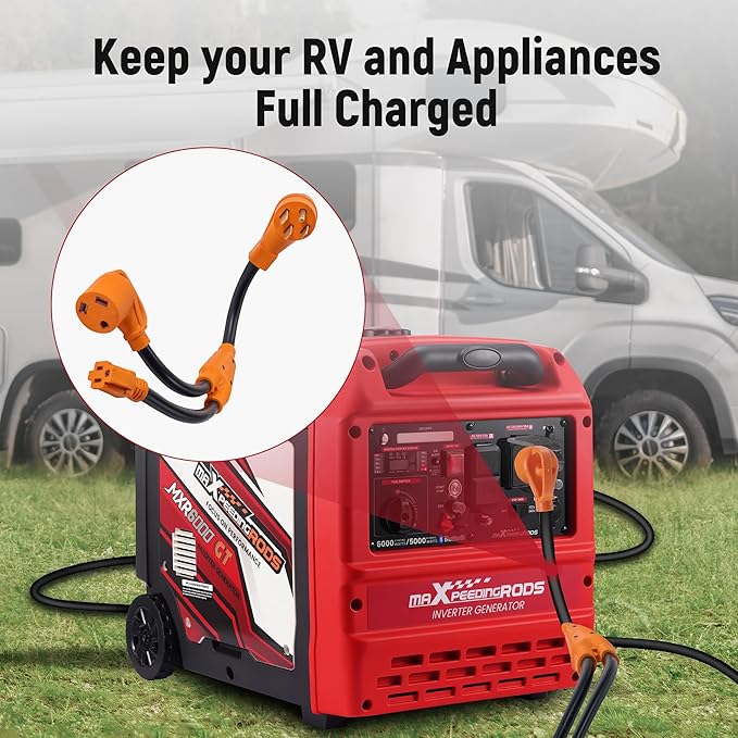 maXpeedingrods RV Y Adapter Power Cord NEMA 14-50P to TT-30R &amp 5-15R Y-Adapter 50 Amp to 30Amp &amp 15Amp RV Power Splitter Cord for RV Trailer Household Appliances