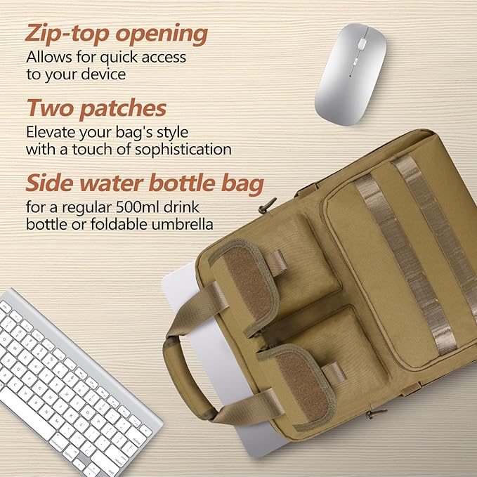 ArcEnCiel 12.9-14.2 Inch Laptop Tactical Messenger Bag Men MOLLE Sling Pack Briefcase Gear Handbags Utility Carry Satchel