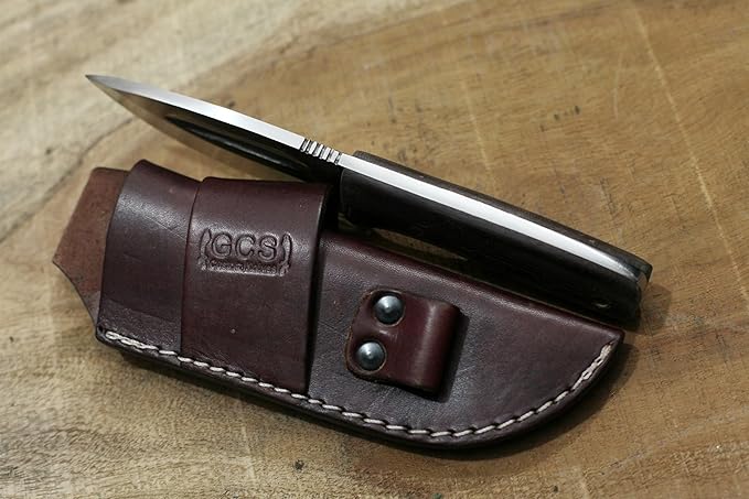 GCS Handmade Micarta Handle D2 Tool Steel Tactical Hunting Knife with leather sheath Full tang blade designed for Hunting &amp EDC GCS 311