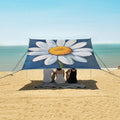 ALAZA Watercolor Spring Flower Daisy Beach Tent Sun Shelter Portable Canopy Sunshade for Outdoor Camping Picnics Backyard Fun 10x9 ft