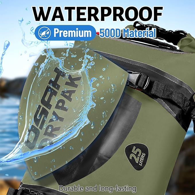 25L Waterproof Duffel Bag &amp 25L Dry Bag