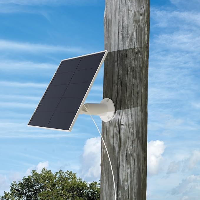 Lorex Solar Panel for Battery-Operated Cameras | 4.5 Watt | USB C and Micro-USB Adaptor | High-Efficiency | Non-Stop Power | Weatherproof | Flexible Setup