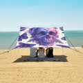 ALAZA Skull Butterfly Beach Tent Sun Shelter UPF50+ Protection Beach Shade Canopy w/ 4 Sandbags for Outdoor Camping Fishing Backyard Fun Picnic 10x9 ft