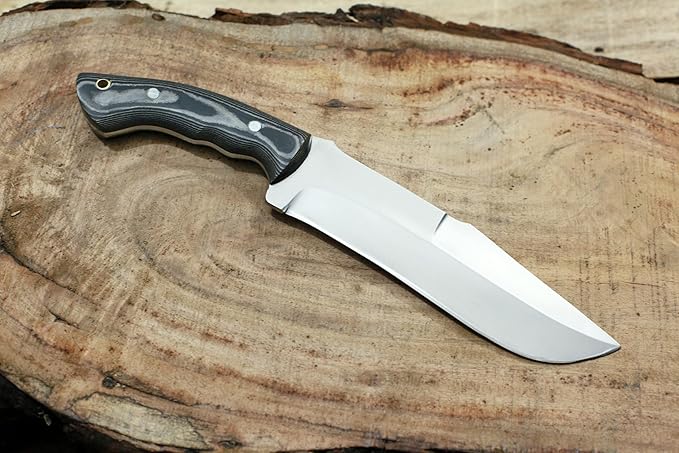 GCS Handmade D2 Steel Hunting Knife with Micarta Handle Full Tang Blade and Leather Sheath for Hunting Hunting Camping Survival EDC-GCS 959