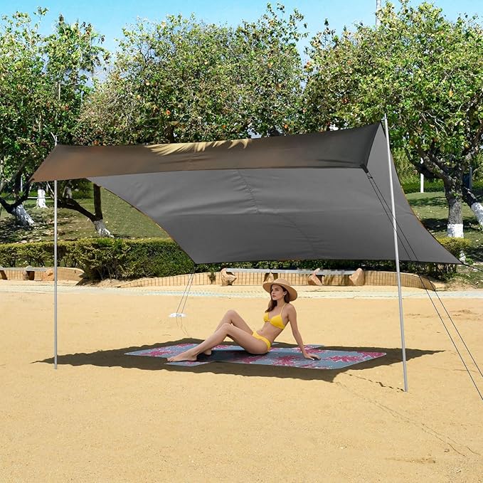 ALAZA Cute Dog with Sunflowers Beach Tent Sun Shelter Portable Canopy Sunshade for Outdoor Camping Picnics Backyard Fun 10x9 ft