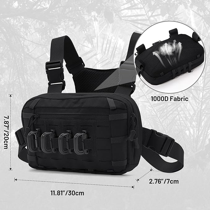 Tactical EDC Chest Bag Utility Molle Chest Rig Pouch with CCW Compartment Adjustable Strap Outdoor Chest Pack