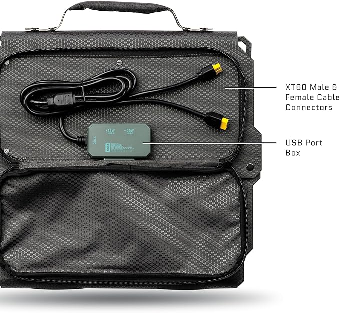 Dark Energy Spectre Folding 56W Solar Panel | USB-C and USB-C Output for Charging | Ultra-Durable IPX7 Waterproof Chainable Design Off The Grid Solar Powerhouse