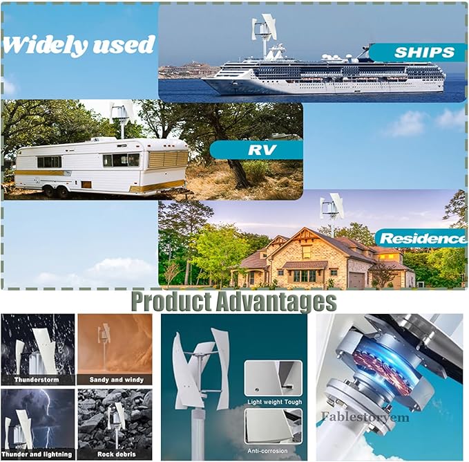 14000W Wind Turbine Generator Kit with MPPT Controller12V/24V/48V/110V/220V Wind Turbine Vertical Wind Generator Kit Electricity Producer Equipment Home Power Energy KitColor-110V