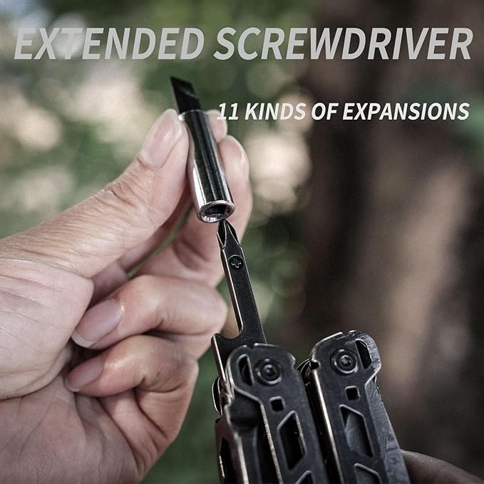 Multitool 25-in-1 Spring Loaded Pliers Multi Tool Each Tools with Safety Lock-Stainless Steel Multi-Tool Propylene Sheath Survival Gear for Camping Hiking Multi Plier Pocket Knife