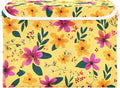 Bright Yellow Spring Flower Storage Box with Lid 1 PC Foldable Storage Bin with Lids Stackable Storage Bins Cube Closet Organizer Basket with Flip-Top Lid &amp Handles for Shoes Books Towels
