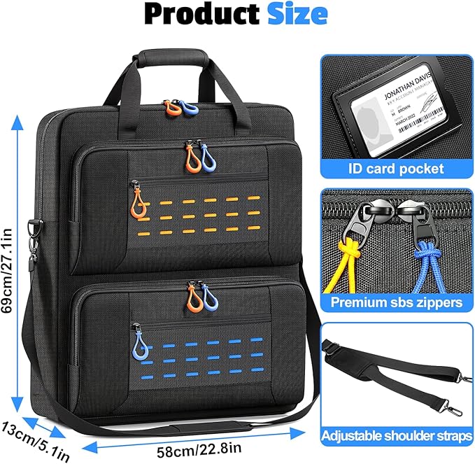 Solar Panel Storage Bag Padded Carrying Case Fits for 2 Panels Water-Resistant Protective Travel Organizer Compatible with Jackery SolarSaga 100W 100X 200W Anker SOLIX ZOUPW