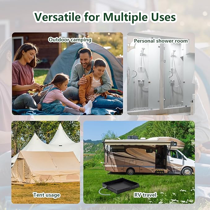 Portable Shower Pan Foldable Shower Base &amp Basin Floor with Detachable Drain Pipe Ideal for RV OutdoorIndoor Shower Stall Enclosures