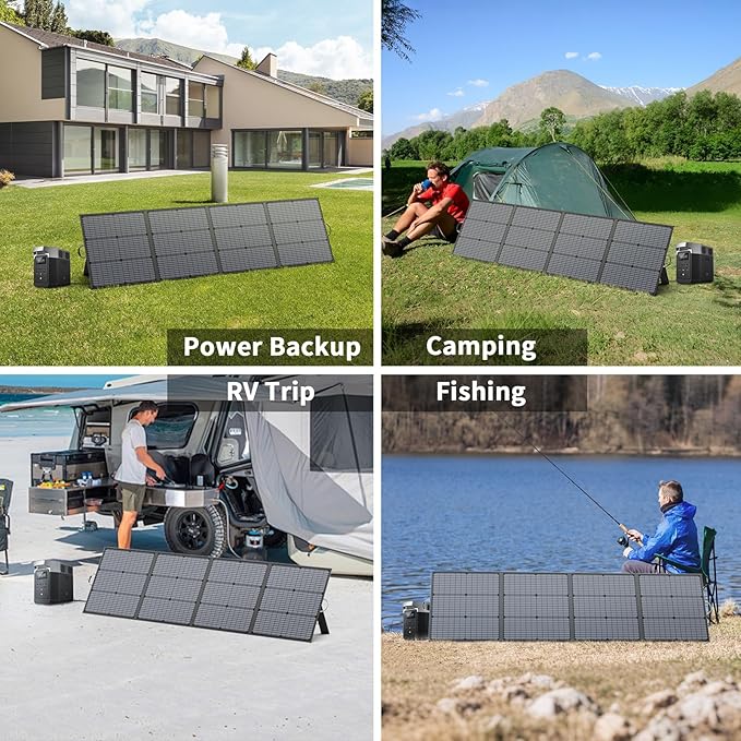 220W Portable Solar Panel IP67 Waterproof Foldable 20V Solar Charger High 23.5% Efficiency for Portable Power Station Outdoor Camping RV