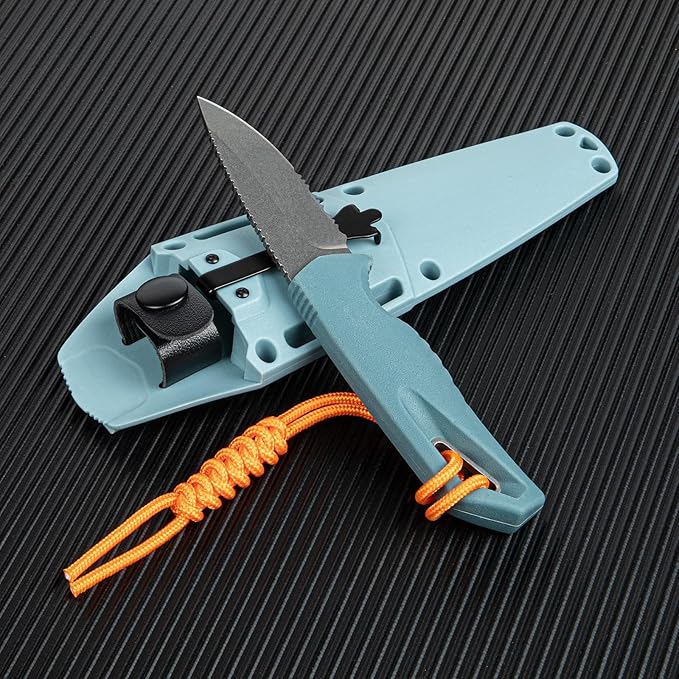 Fixed Blade Knife with Kydex Sheath and D2 Steel Blade - Outdoor Knife for Camping Hiking EDC &amp Everyday Tasks - Ideal Gift