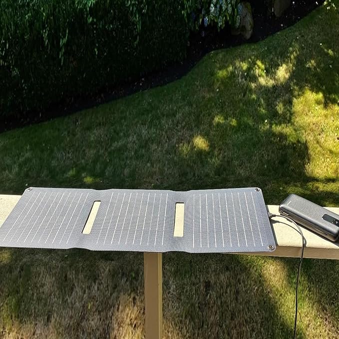 [Upgraded] FlexSolar 20W Portable Solar Panel High Efficiency ETFE Foldable Panels with 5V USB A/USB C Ports IP67 Waterproof Power Emergency Solar Charger for Phone Power Bank Camping Backpacking