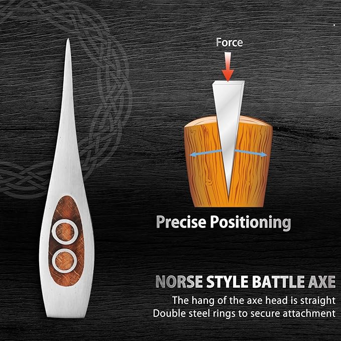 NedFoss 13 Valkyrie Viking Axe Handmade Viking Hatchet with Leather Sheath High Carbon 1055 Steel Blade Premium Viking Axes Design for Camping Bushcraft Hatchet Collection Gift for Men Women