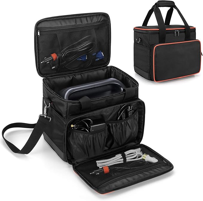 Trunab Travel Carrying Case Compatible with Jackery Explorer 500 Portable Power Station Storage Case with Waterproof Bottom and Front Pockets for Charging Cable and Accessories