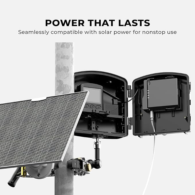 Brinno Rechargeable Camera Battery APB1000 - Extended Battery Kit for Time Lapse Cameras - Includes 1 MRB1000 Battery Pack External Power Adapter Hook and Loop Tape - Compatible with Solar Power Kit
