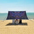 ALAZA Mecha Cyberpunk Owl Beach Tent Sun Shelter UPF50+ Protection Beach Shade Canopy w/ 4 Sandbags for Outdoor Camping Fishing Backyard Fun Picnic 10x9 ft