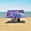 ALAZA Art Dragon Beach Tent Sun Shelter UPF50+ Protection Beach Shade Canopy w/ 4 Sandbags for Outdoor Camping Fishing Backyard Fun Picnic 10x9 ft