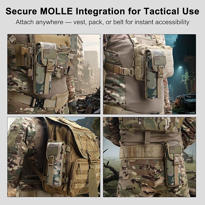 Molle Suppressor PouchStorable Suppressor/Flashlight/BatonContains Flag Patchfor Vest/Belt/Backpack/Molle Pouch/Plate Carrier and Other Tactical Gear
