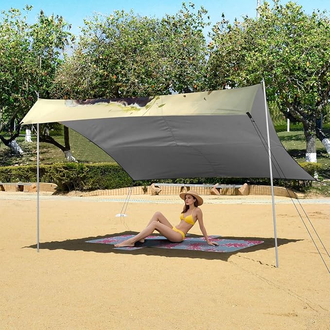 ALAZA Stylish Jungle Dinosaur Beach Tent Sun Shelter Portable Canopy Sunshade for Outdoor Camping Picnics Backyard Fun 10x9 ft