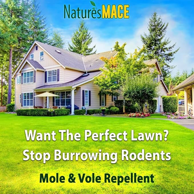 Nature's MACE Mole and Vole MACE Mole Deterrent for Yard Mole Repellent for Lawns Keep Moles Out of Garden Castor Oil Granules Vole Repellent Outdoor Plant &amp Pet Safe 22 lb Bag 17600 Sq F